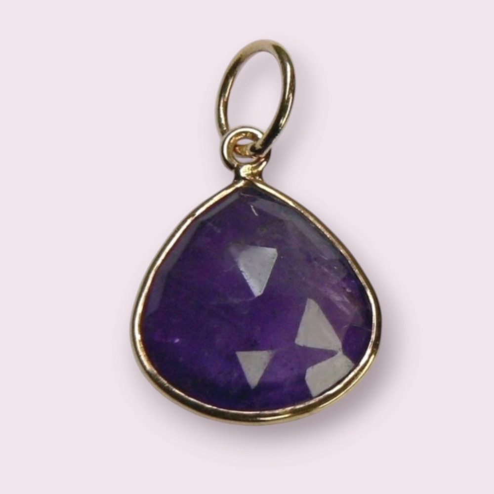 3.75 ct AMETHYST 18K Rose Gold over Silver Pendant